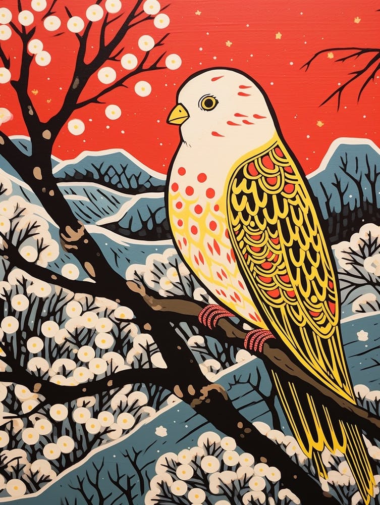 Bird Illustration Budgerigar 1