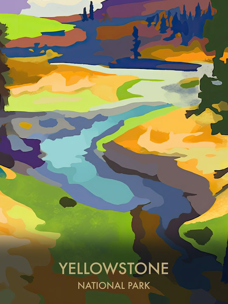 Yellowstone National Park Travel Poster Matisse Style 1