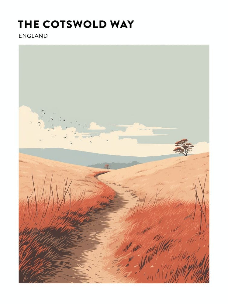 The Cotswold Way England 1 Hiking Trail Landscape Poster