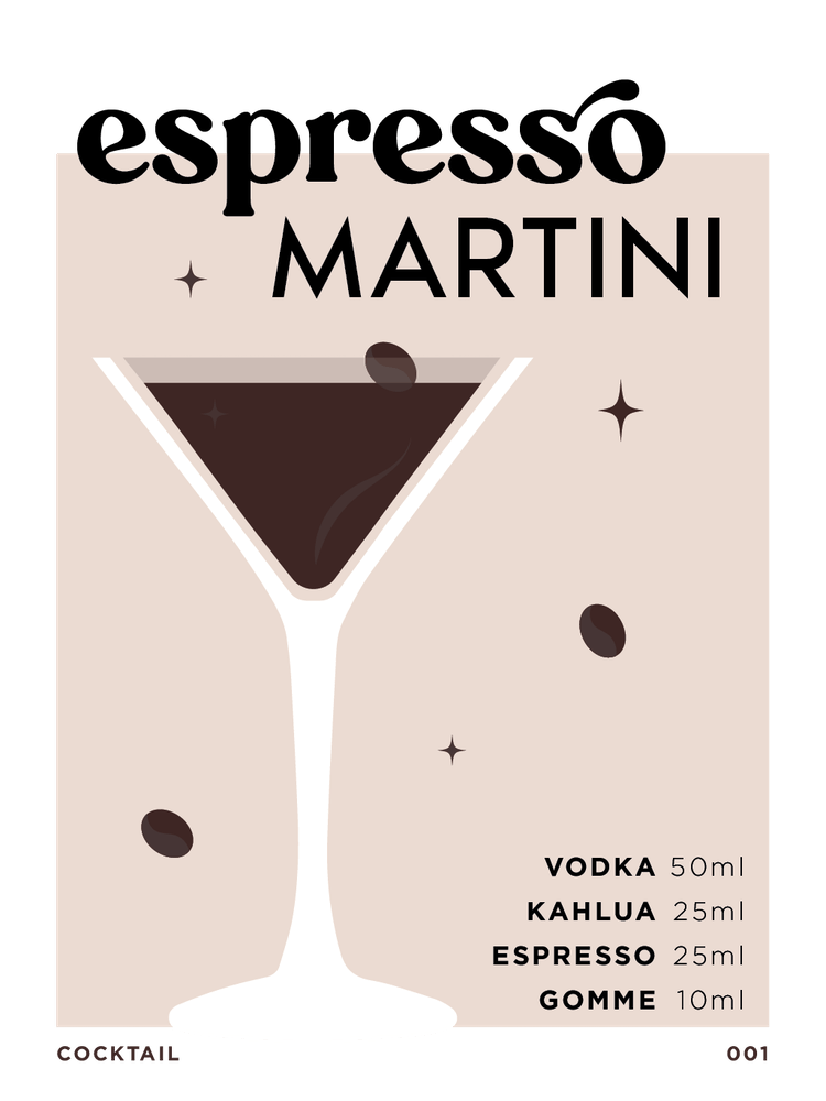 Espresso Martini in Beige Cocktail Recipe