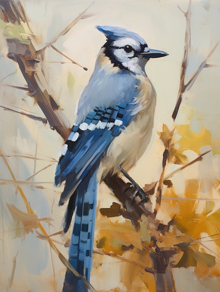Bird Painting Blue Jay 4