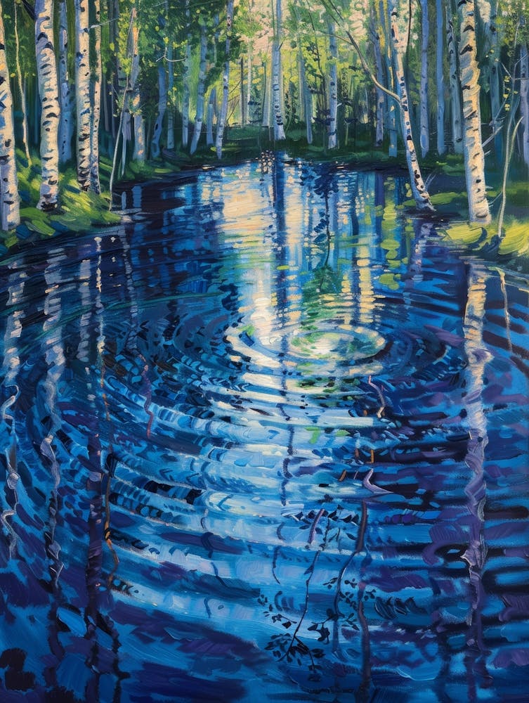 Blue Birch Forest