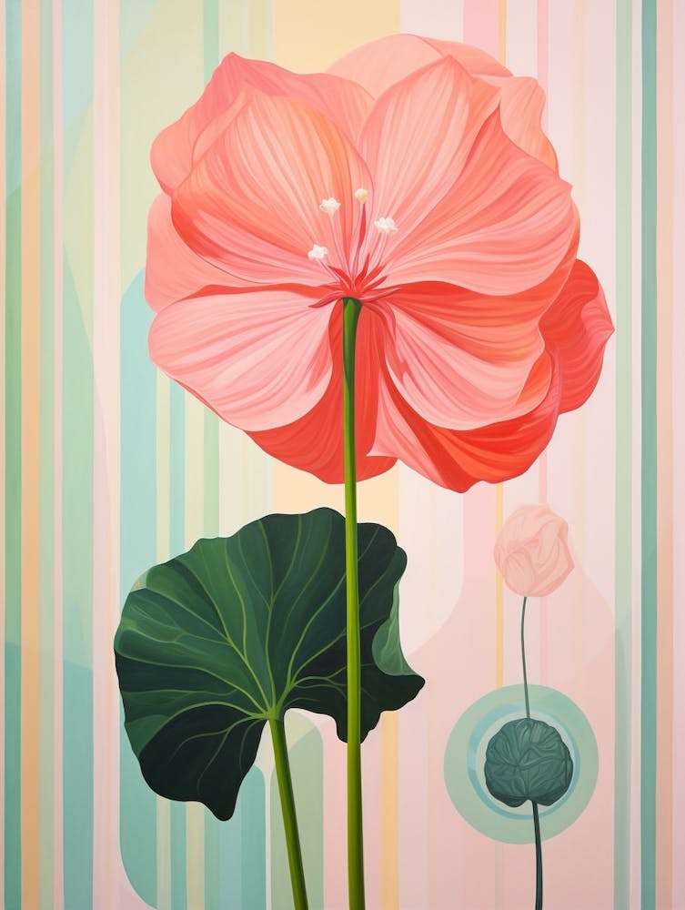 Amaryllis 1 Hilma Af Klint Inspired Pastel Flower Painting