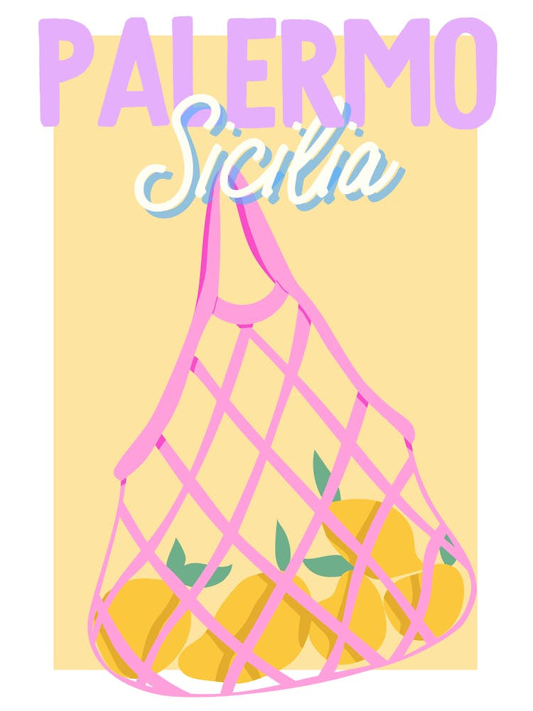 Travel Poster Palermo (Yellow) 1