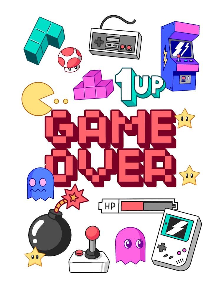 Game Over Retro Gaming Print