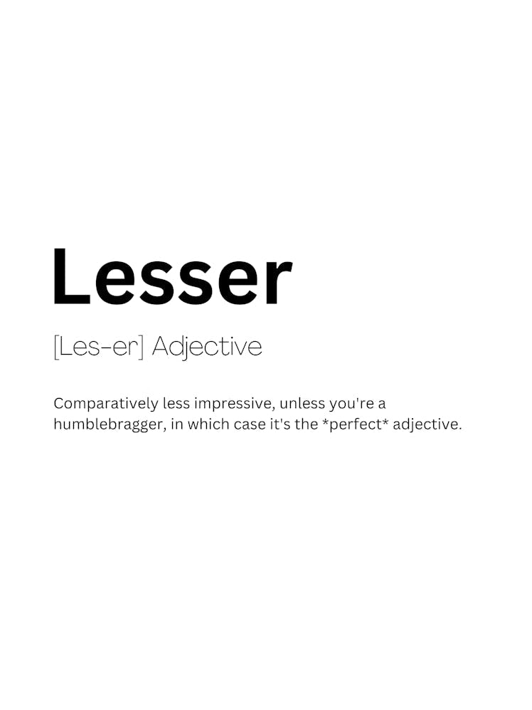 Lesser Definition Meaning 1