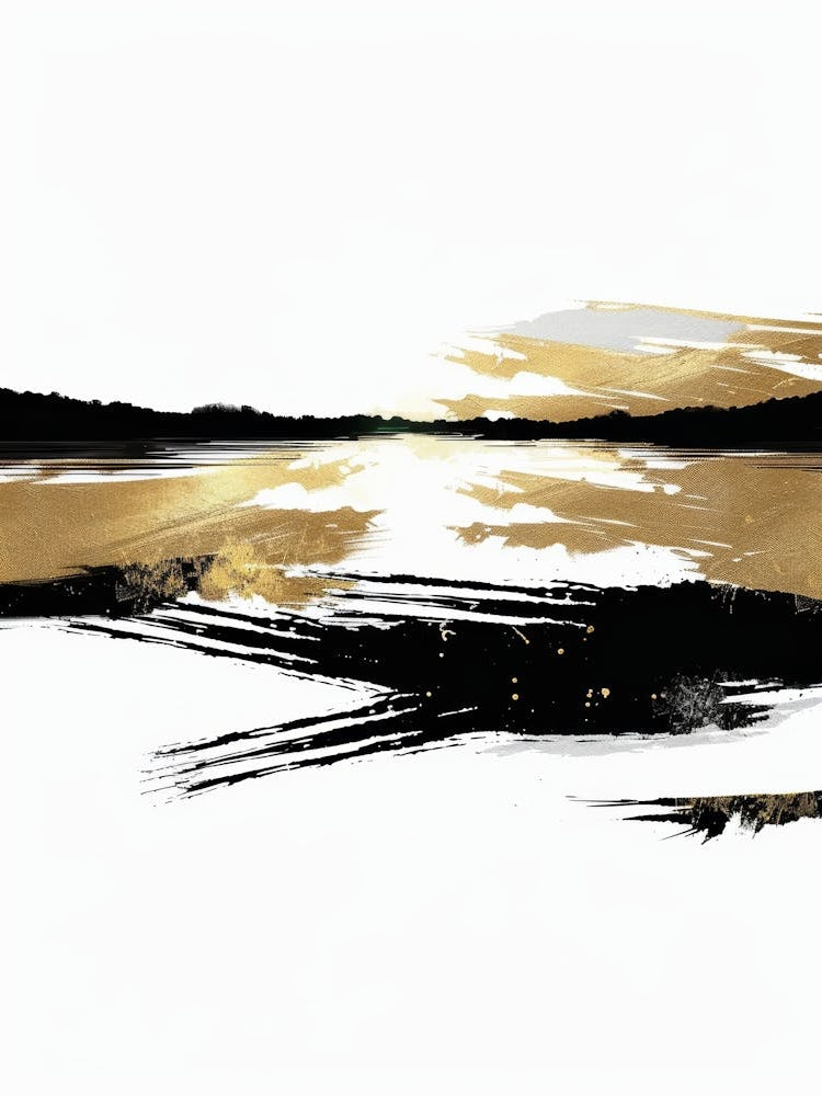 Gold And Black Abstract Painting 6