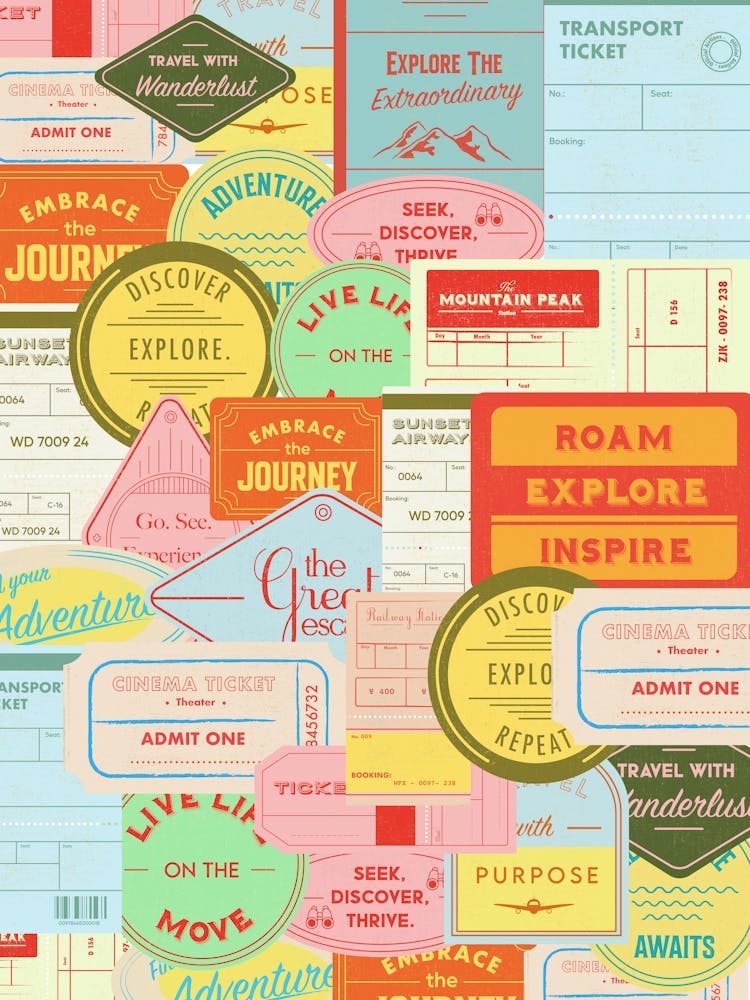 Travel Stamp Collection Poster