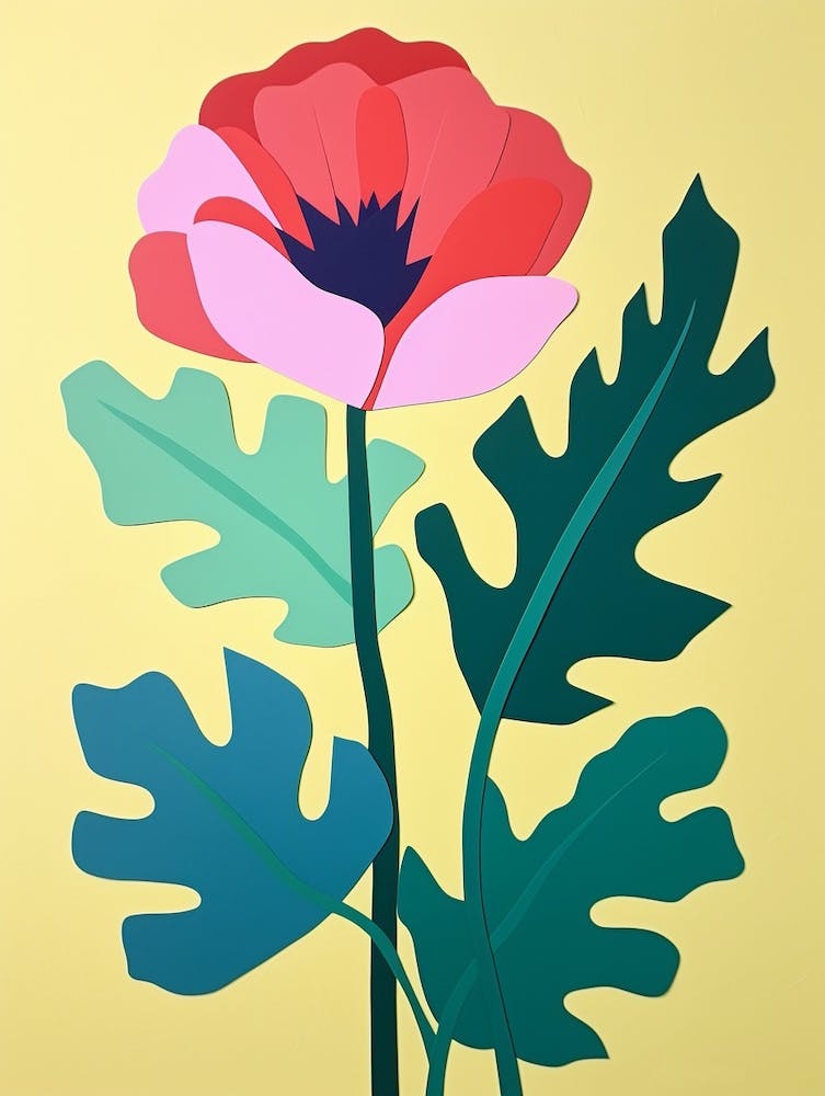 Cut Out Style Flower Art Poppy 4