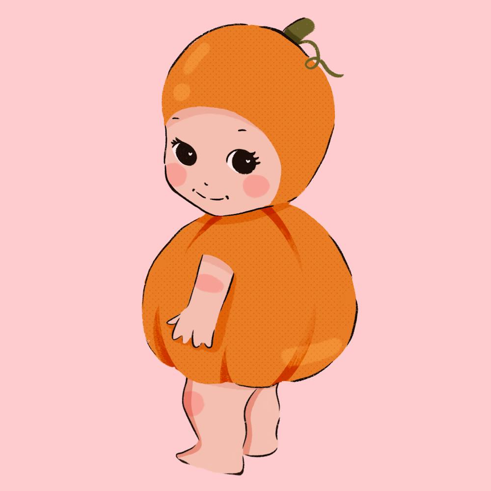 Halloween Pumpkin Cherub 1