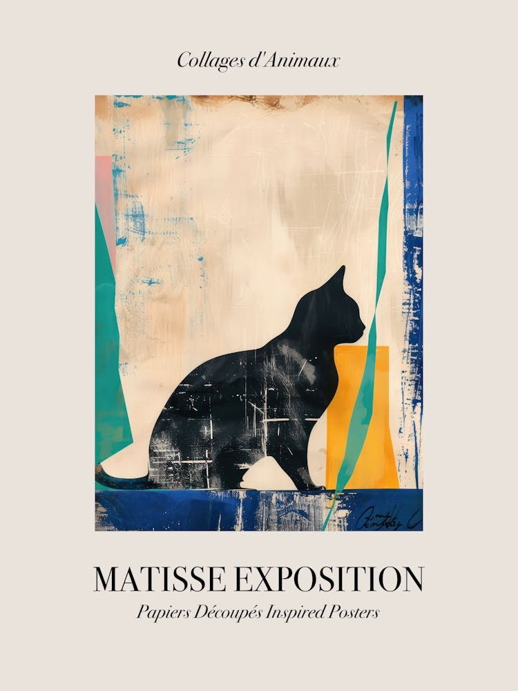 Katze 3 Matisse Inspiriert Ausstellungs-Tierplakat