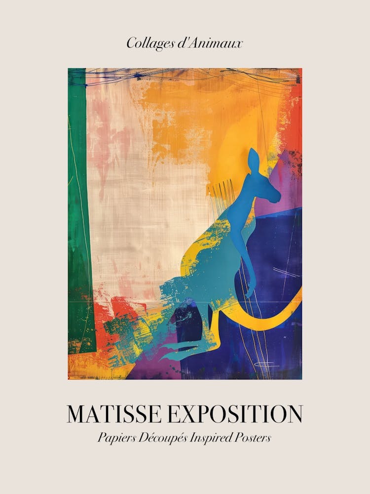 Kangaroo 1 Matisse Inspired Exposition Animals Poster