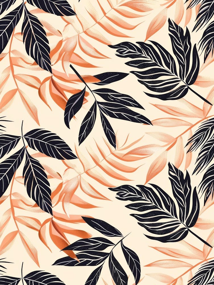 Seamless Pattern With Tropical Leaves 1