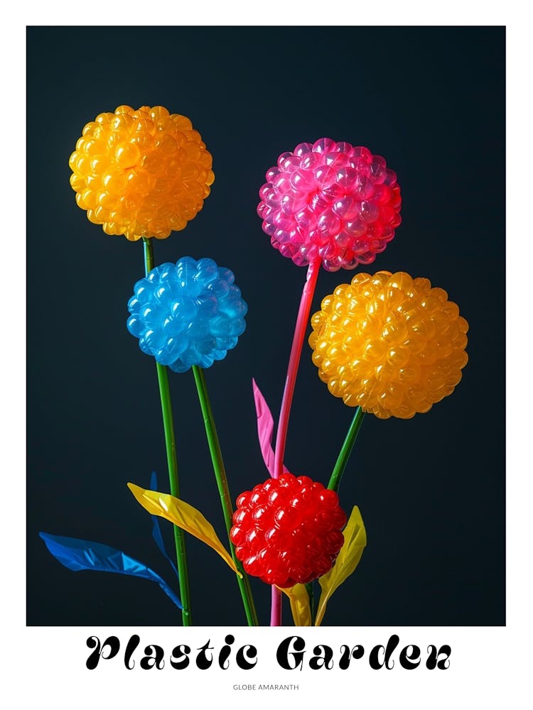 Bright Inflatable Flowers Poster Globe Amaranth 2