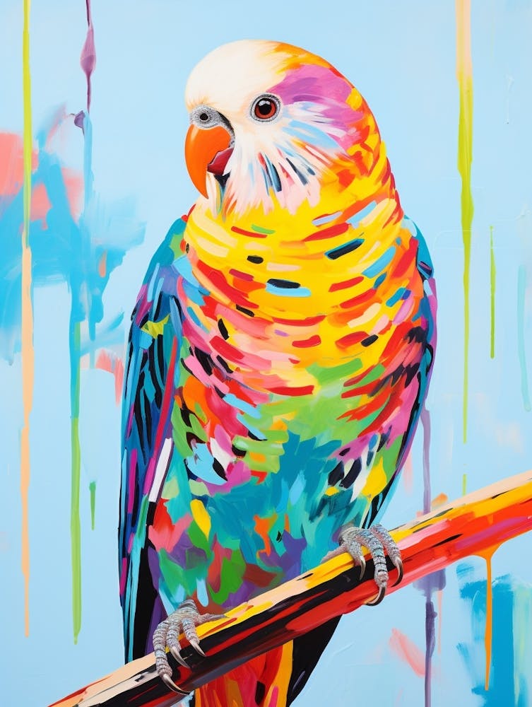 Colourful Bird Painting Budgerigar 1