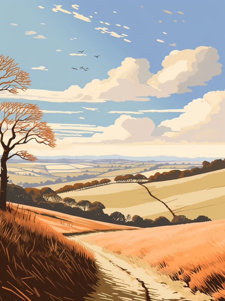 The South Downs Way England 3 Hiking Trail Landscape