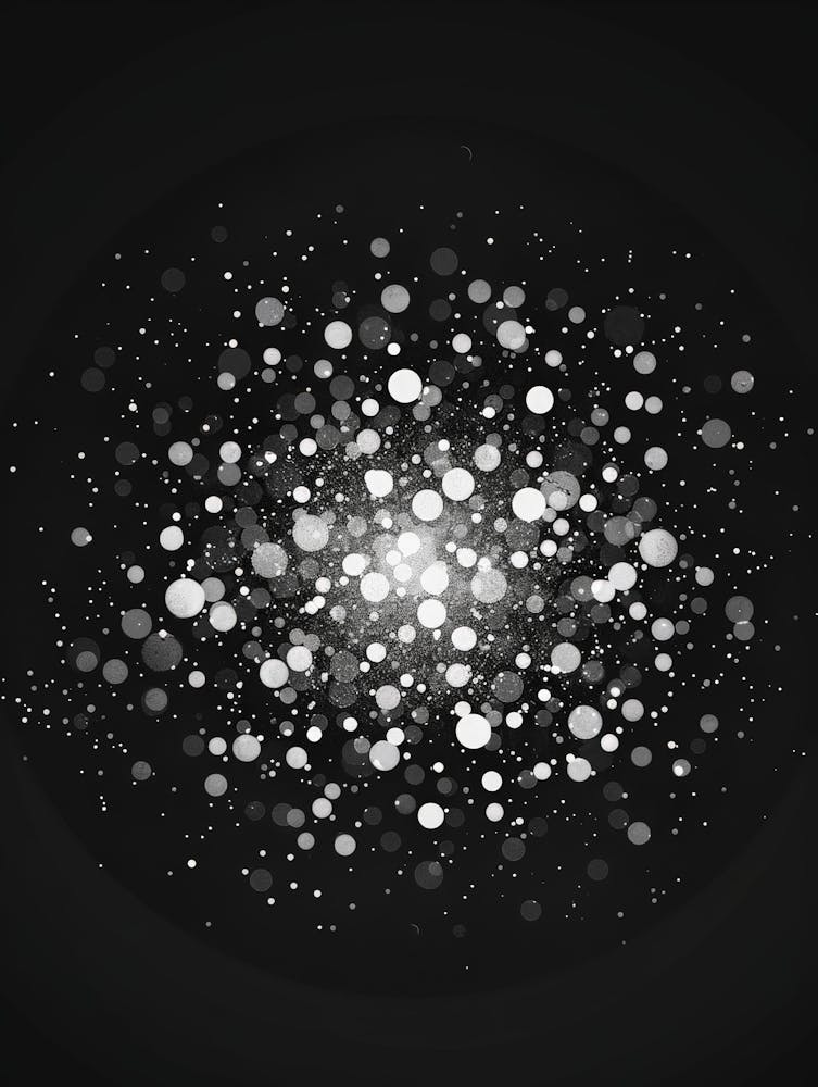 Abstract White Dots On Black Background