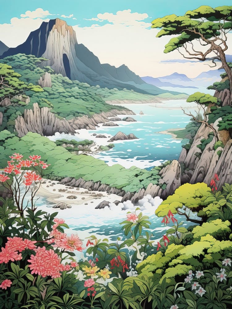 Yakushima Island In Kagoshima, Ukiyo E Drawing 2