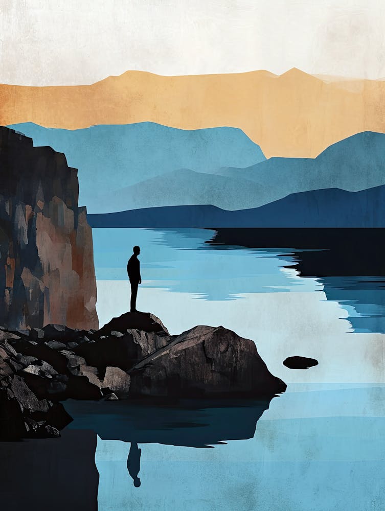 Man Standing On A Rock