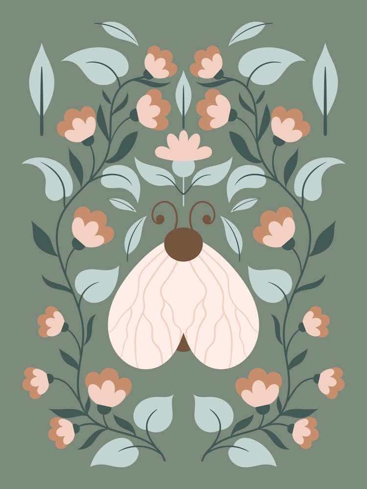 Butterfly and Flowers Poster