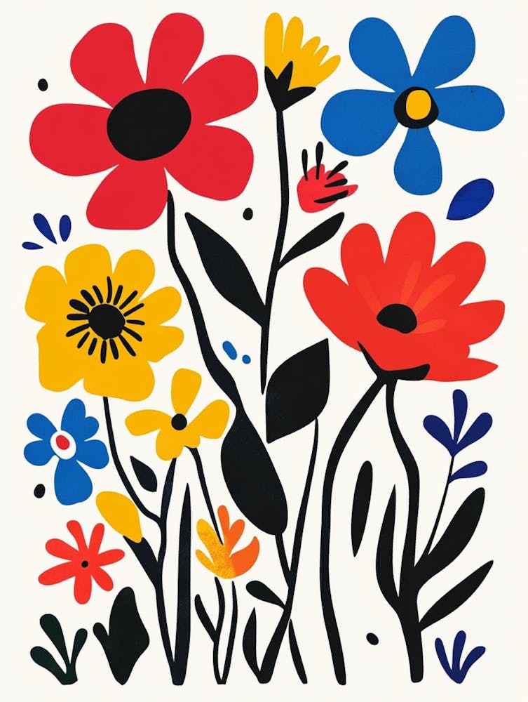 Flowers On A White Background 1