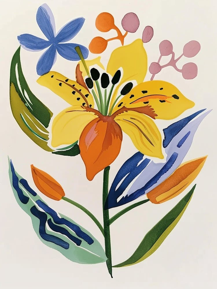 Painted Florals Gloriosa Lily 1