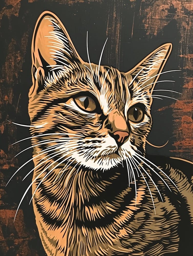 Oriental Shorthair Relief Illustration 2