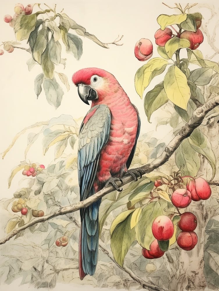 Storybook Animal Watercolour Parrot 2