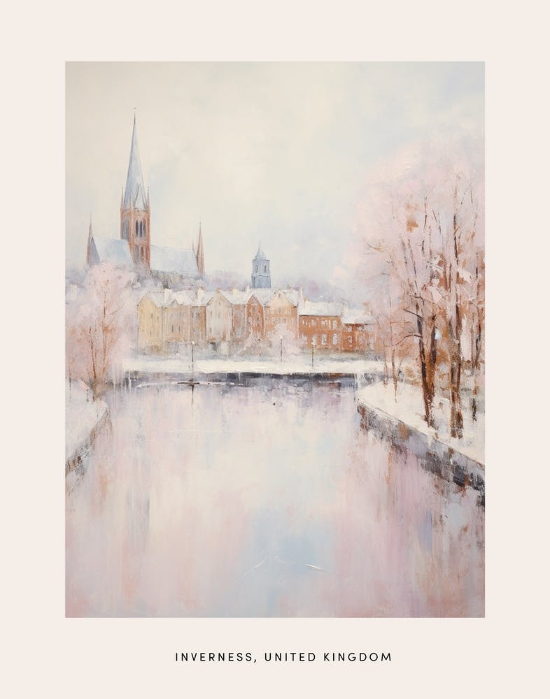 Dreamy Winter Painting Poster Inverness United Kingdom 2