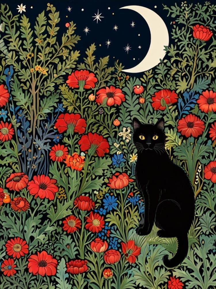 William Morris Black Cat In The Moonlight 8