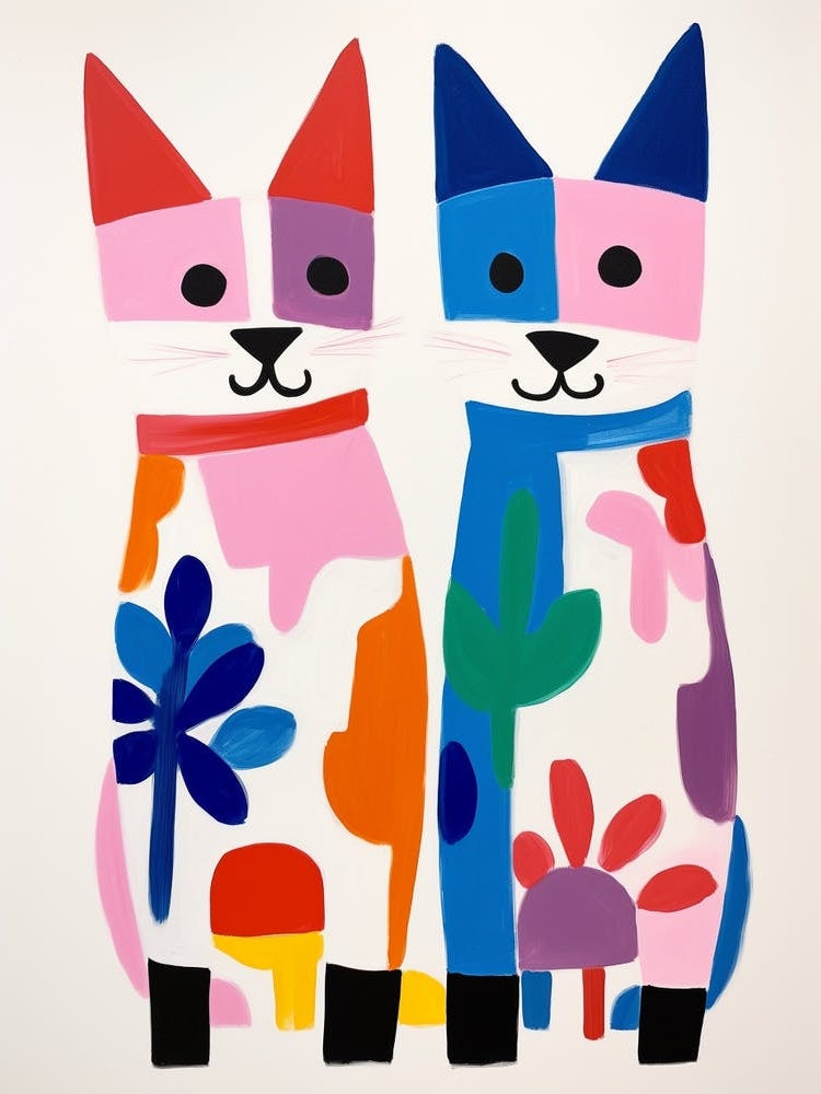 Colourful Kids Animal Art Arctic Fox 3