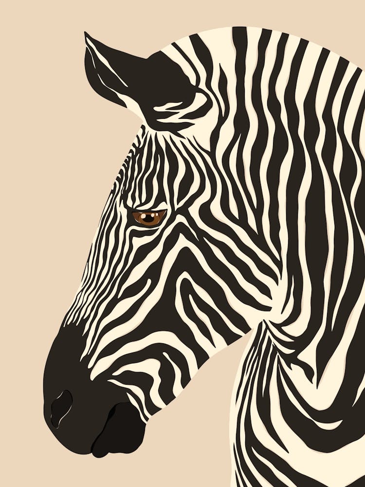Jungle Safari Zebra on Cream