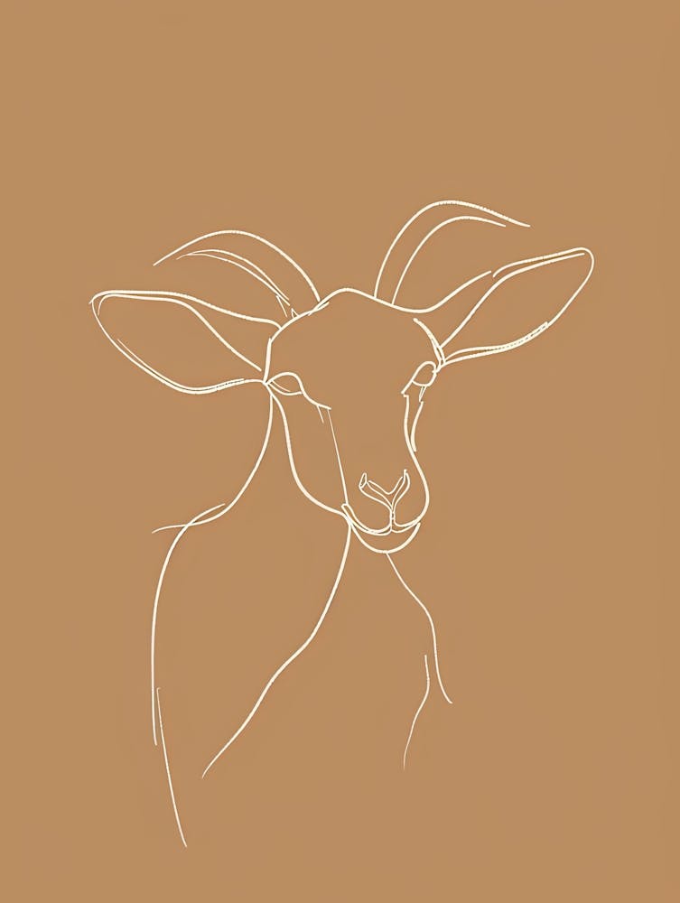 Goat - Boho, Line Art 2