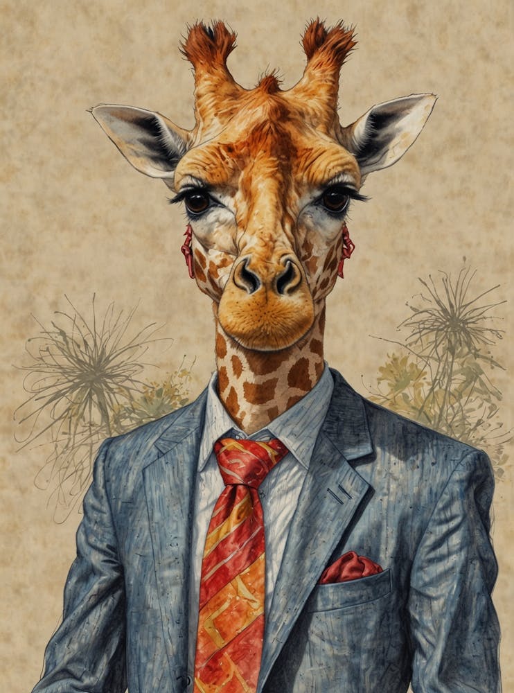 Giraffe In Suit 10