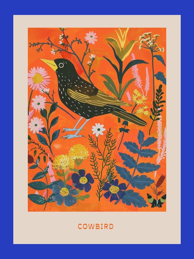 Spring Birds Poster Cowbird 3