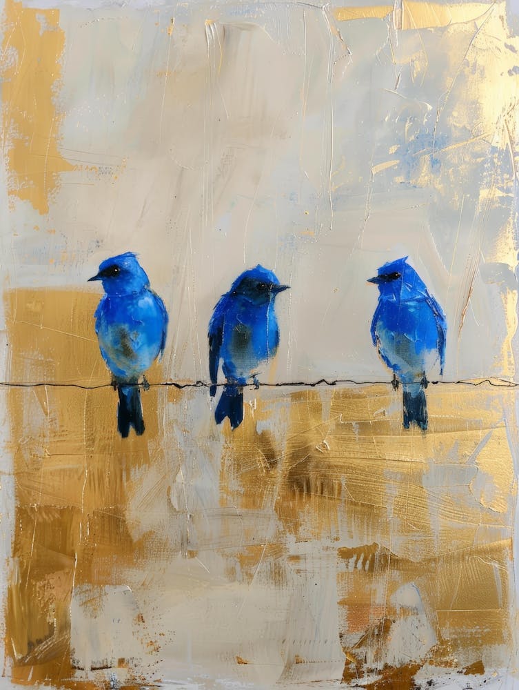 Blue Birds On A Wire