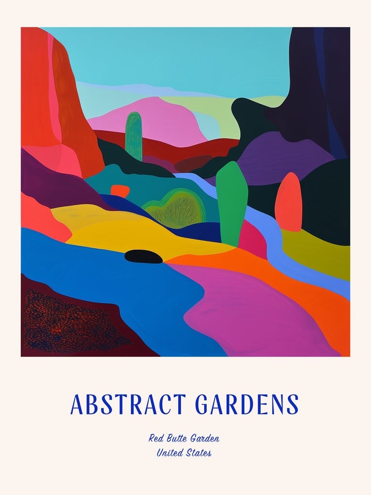 Colourful Gardens Red Butte Garden Usa 1 Blue Poster