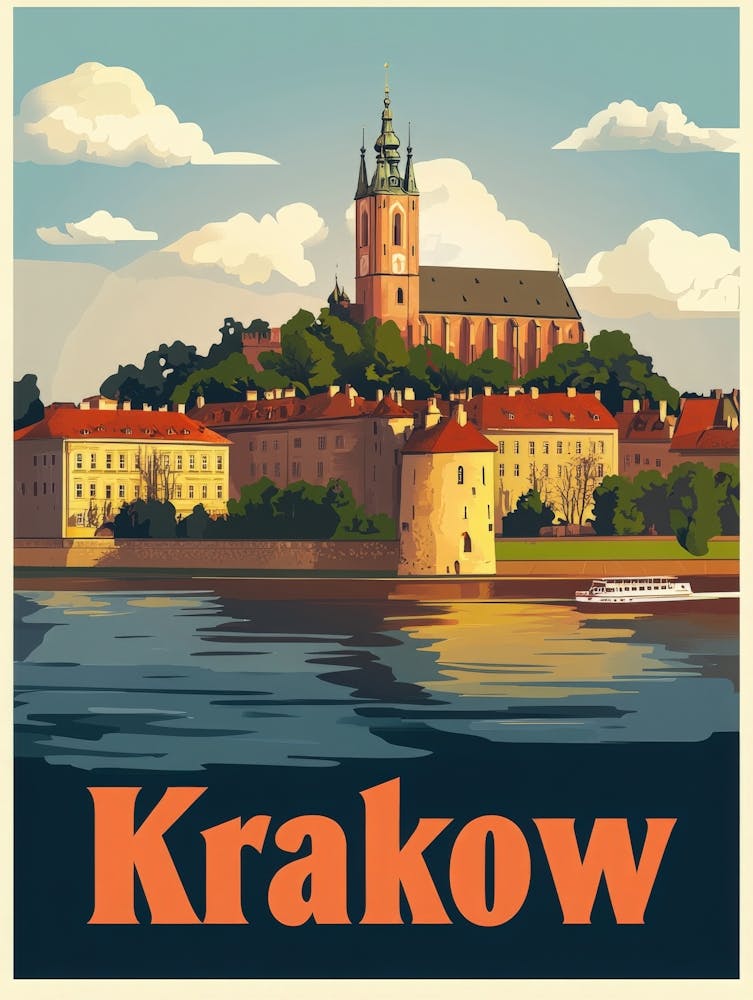 Aihrgdesign A Vintage Travel Poster Of Krakow 1