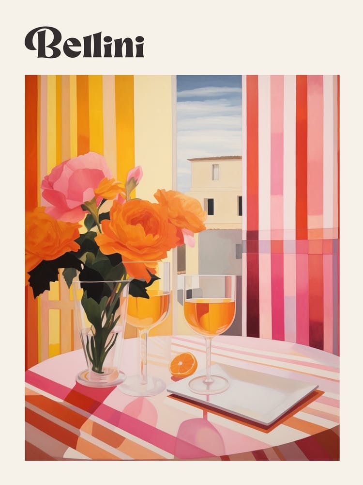 Bellini Retro Cocktail Poster