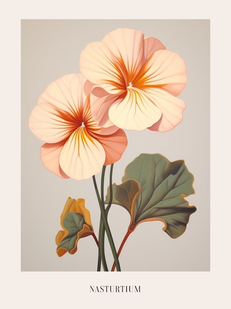 Floral Illustration Nasturtium 1 Poster