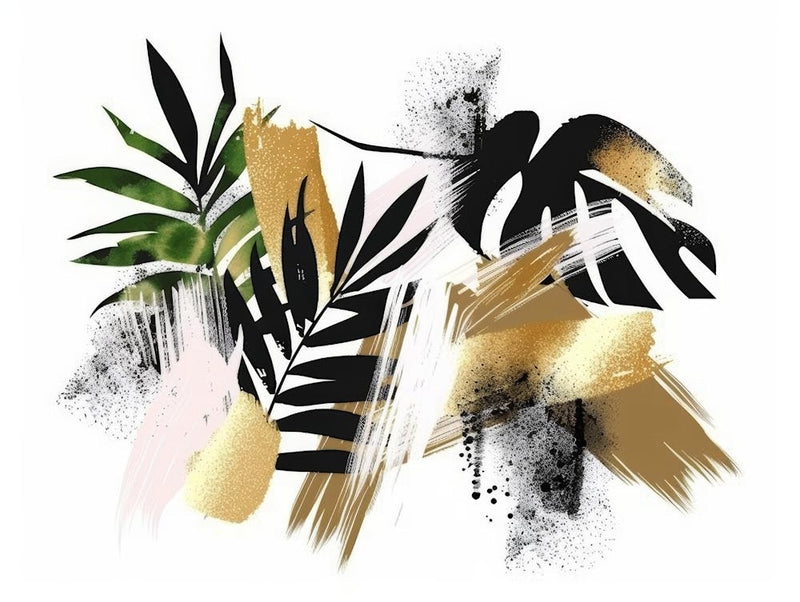 Abstract Tropical Leaves Painting