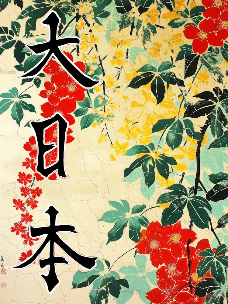 Hokusai Great Japan Poster Japanese Floral  24