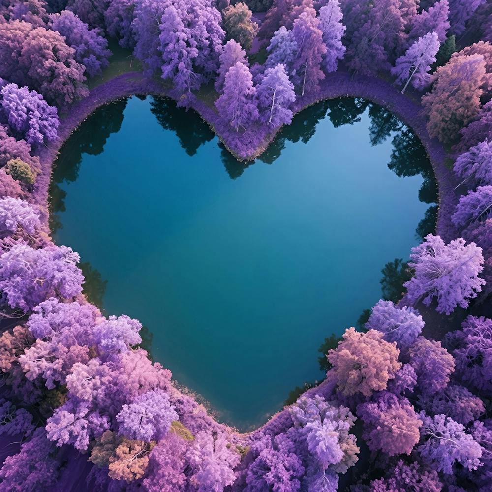 Heart Shaped Purple Forest