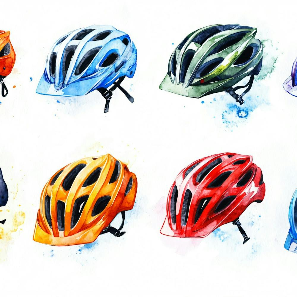 Watercolor Bicycle Helmets