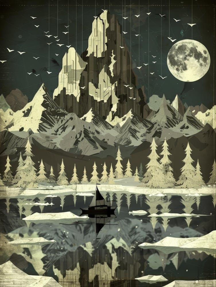 Lake With Mountains And Trees