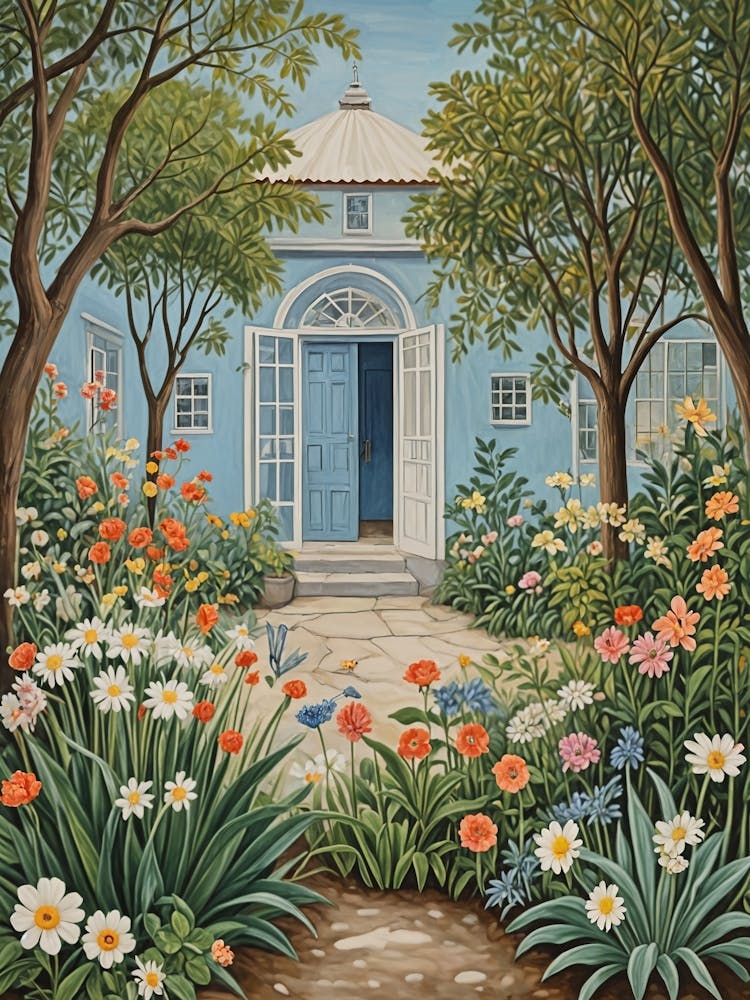 Blue House Garden Path