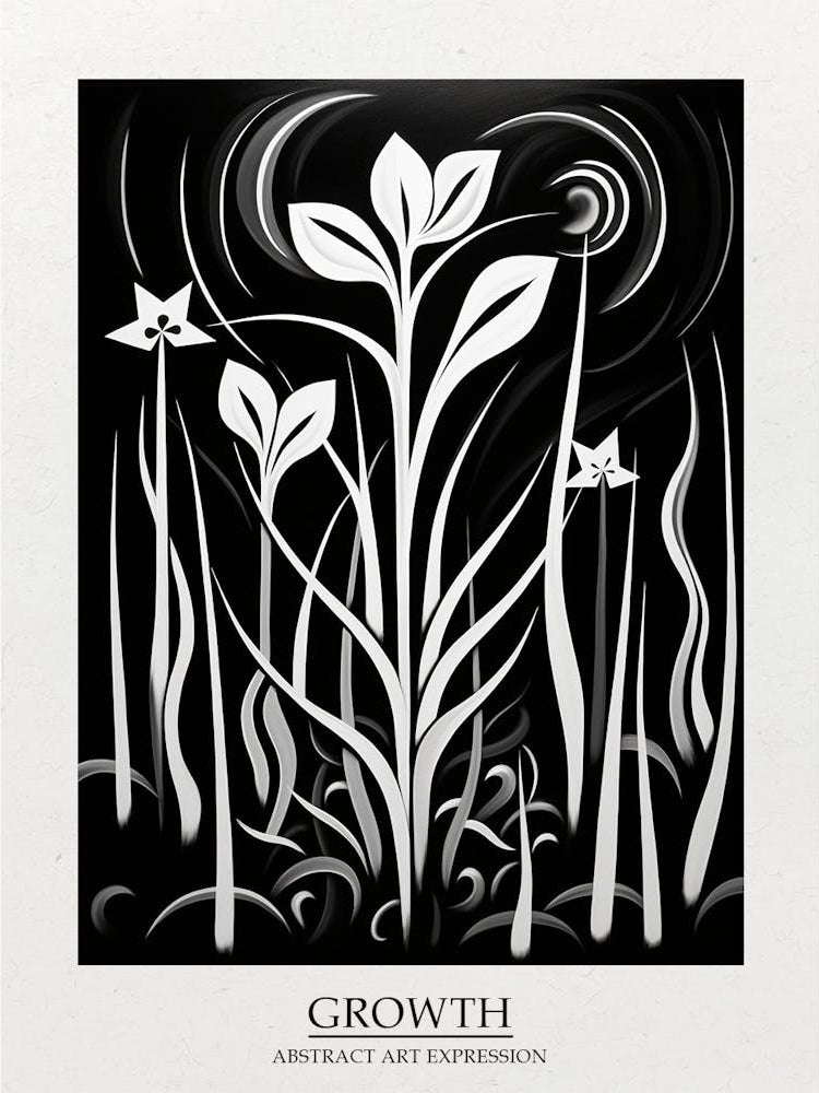 Growth Abstract Black And White 1 Poster