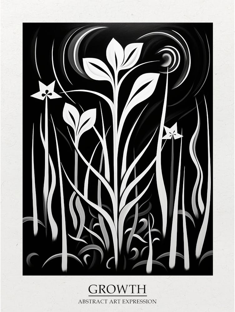 Growth Abstract Black And White 1 Poster