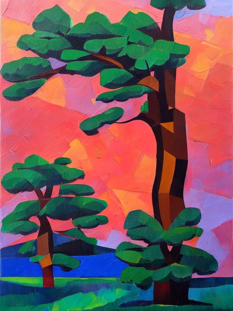 Pinyon Pine Tree Cubist