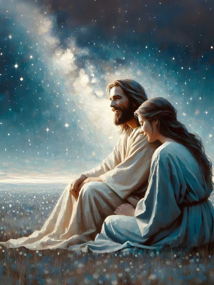 Beautiful Nights, Christian Wall Art, Jesus And Woman, Jesus Art, Lds Art, Digital Bible Verse Wall Art, Religious Wall Art, Christian Print
